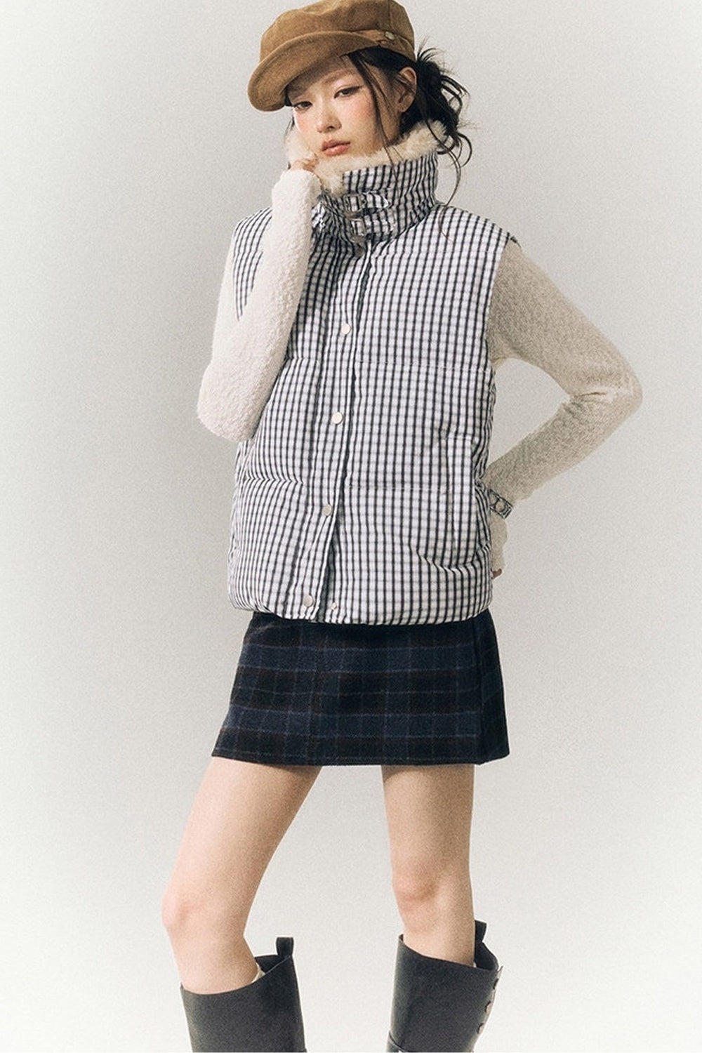 Stand Collar Padded Vest