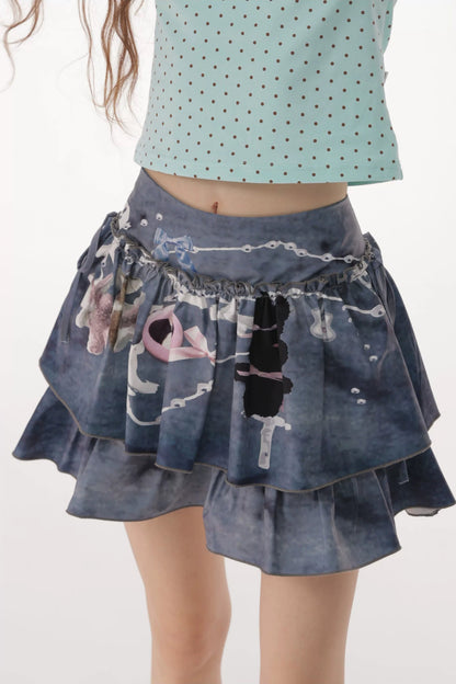 Misty Gray High-Waisted Skirt