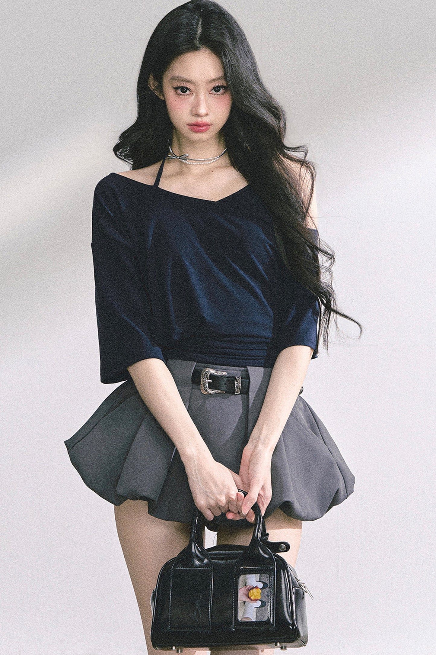 Off-Shoulder Halter Neck Rayon Top