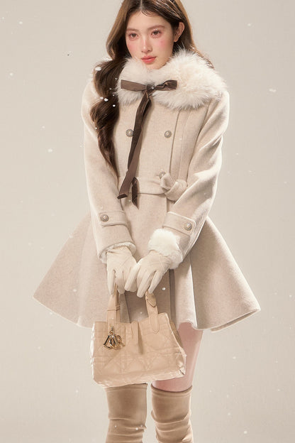 Showa Era Wool Fur Collar Coat Set-Up
