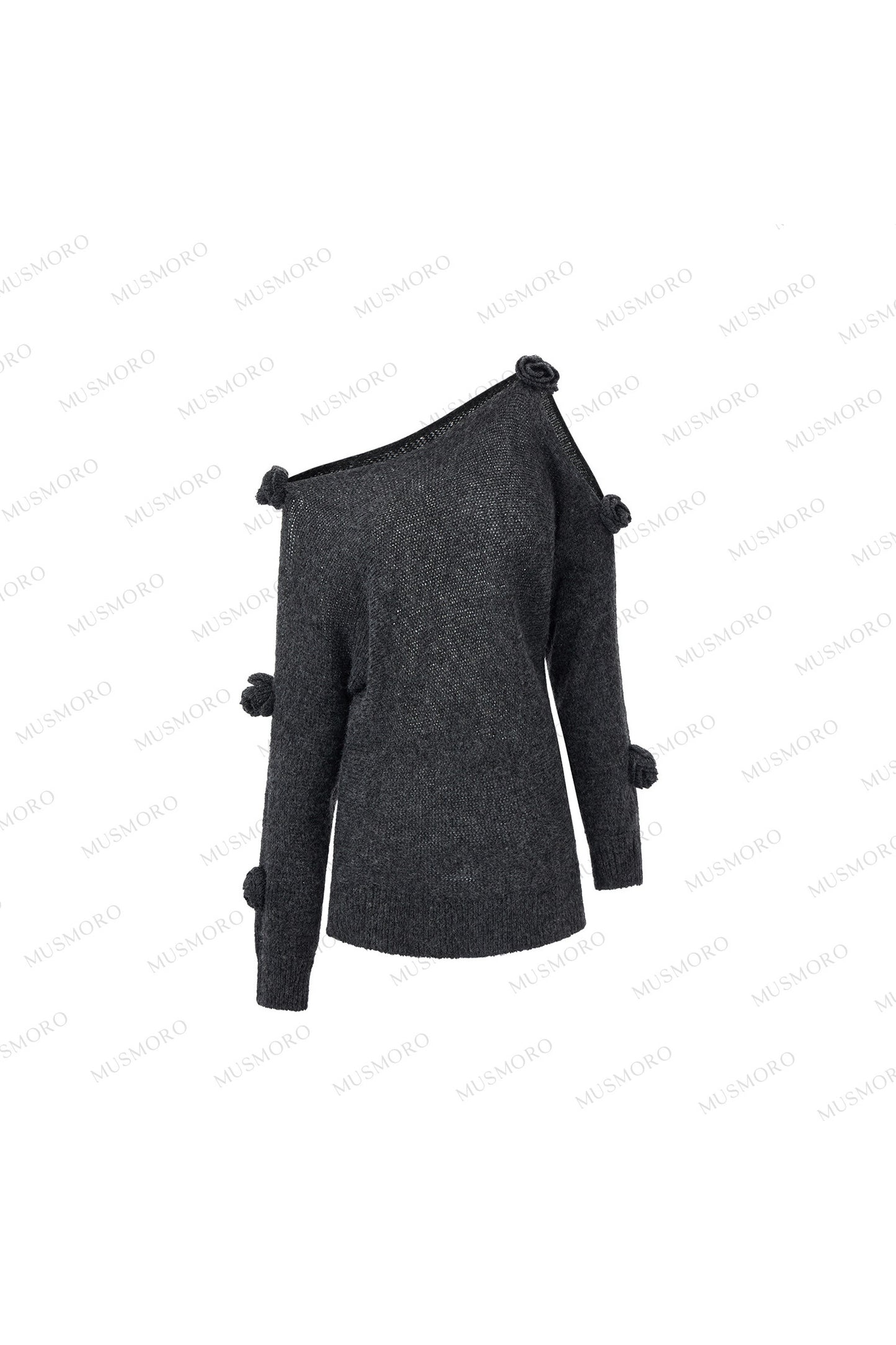 Asymmetrical Wool Mohair Knit Top