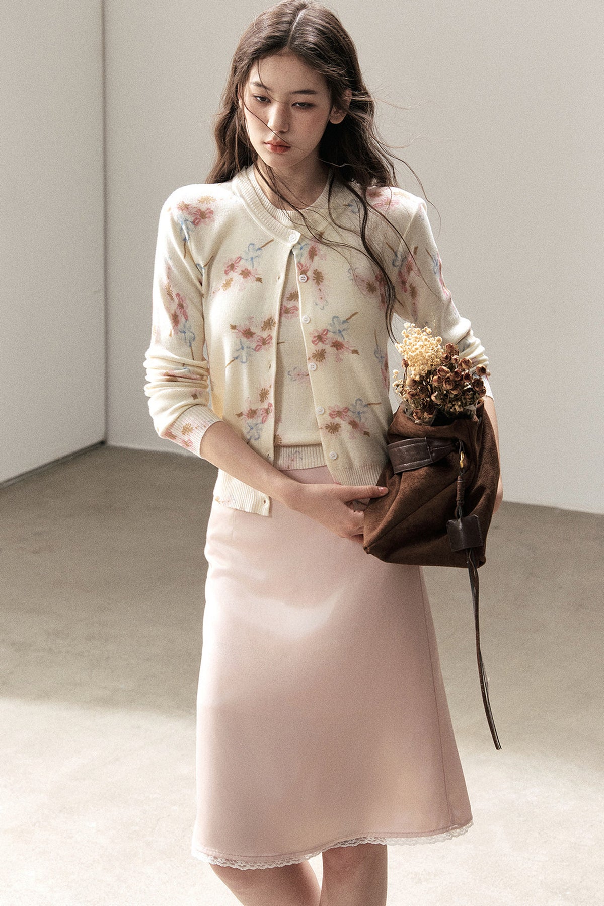 Floral Wool Jacket And Vest Set