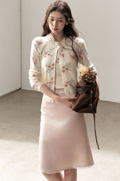 Floral Wool Jacket And Vest Set