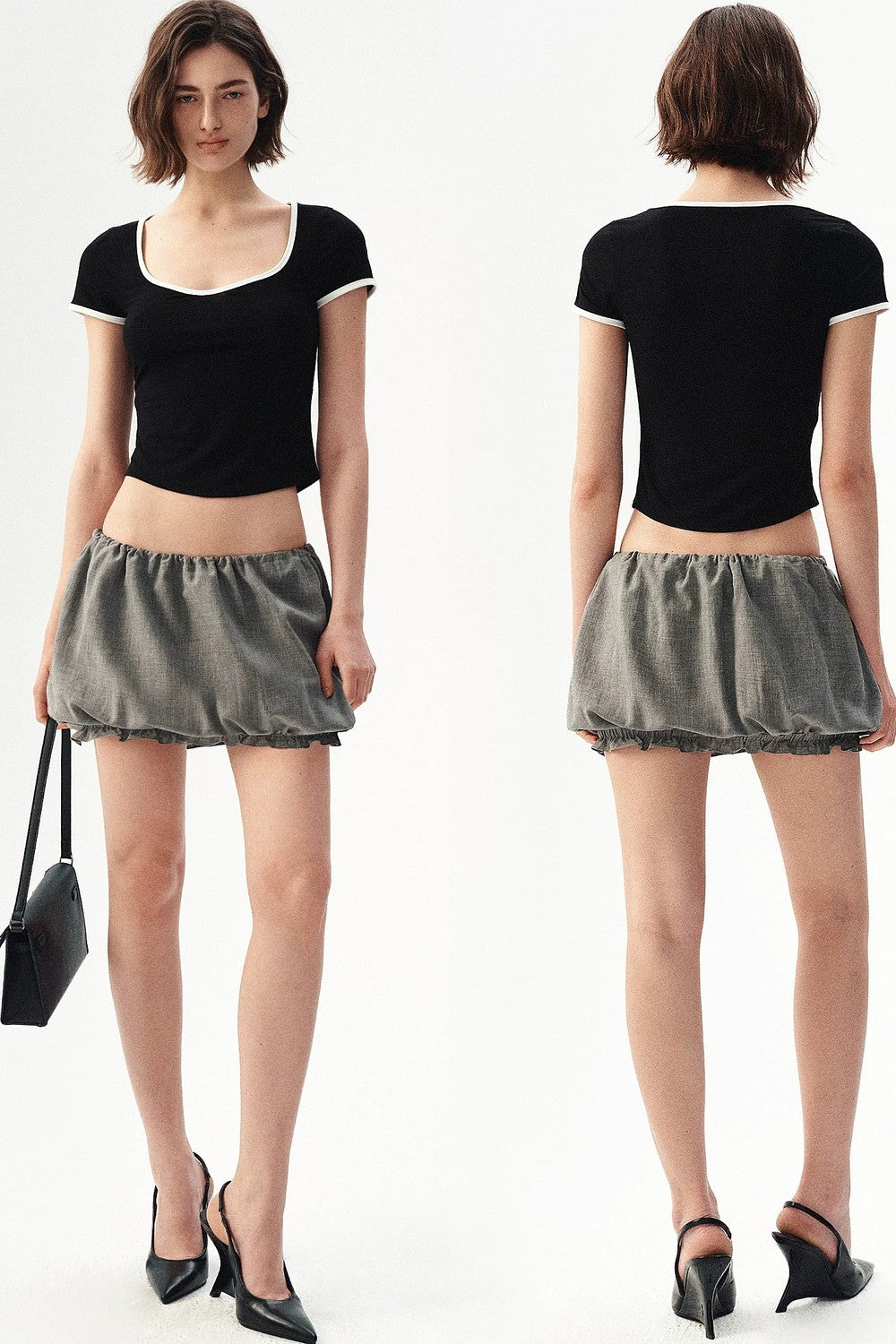 Kurzes Tube-Top aus Wollmischung