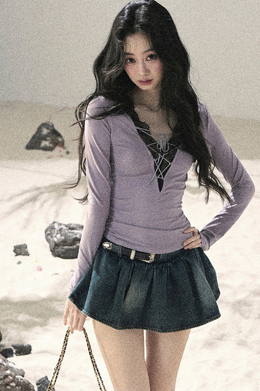 Iris Lace V-Neck Top