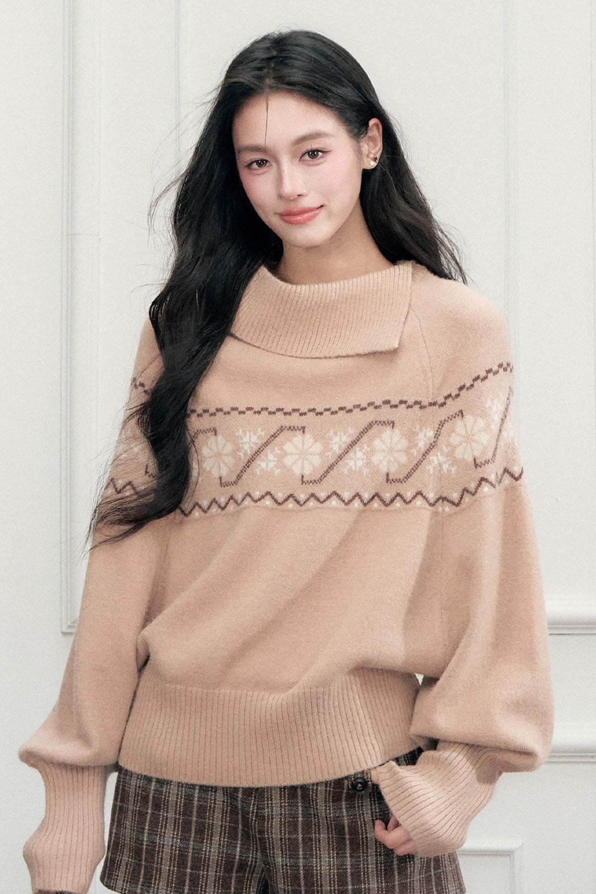 Fair Isle Jacquard Batwing Sweater