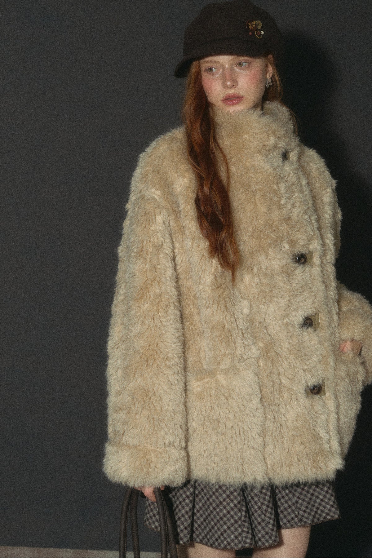 Reversible Faux Suede Fur Jacket