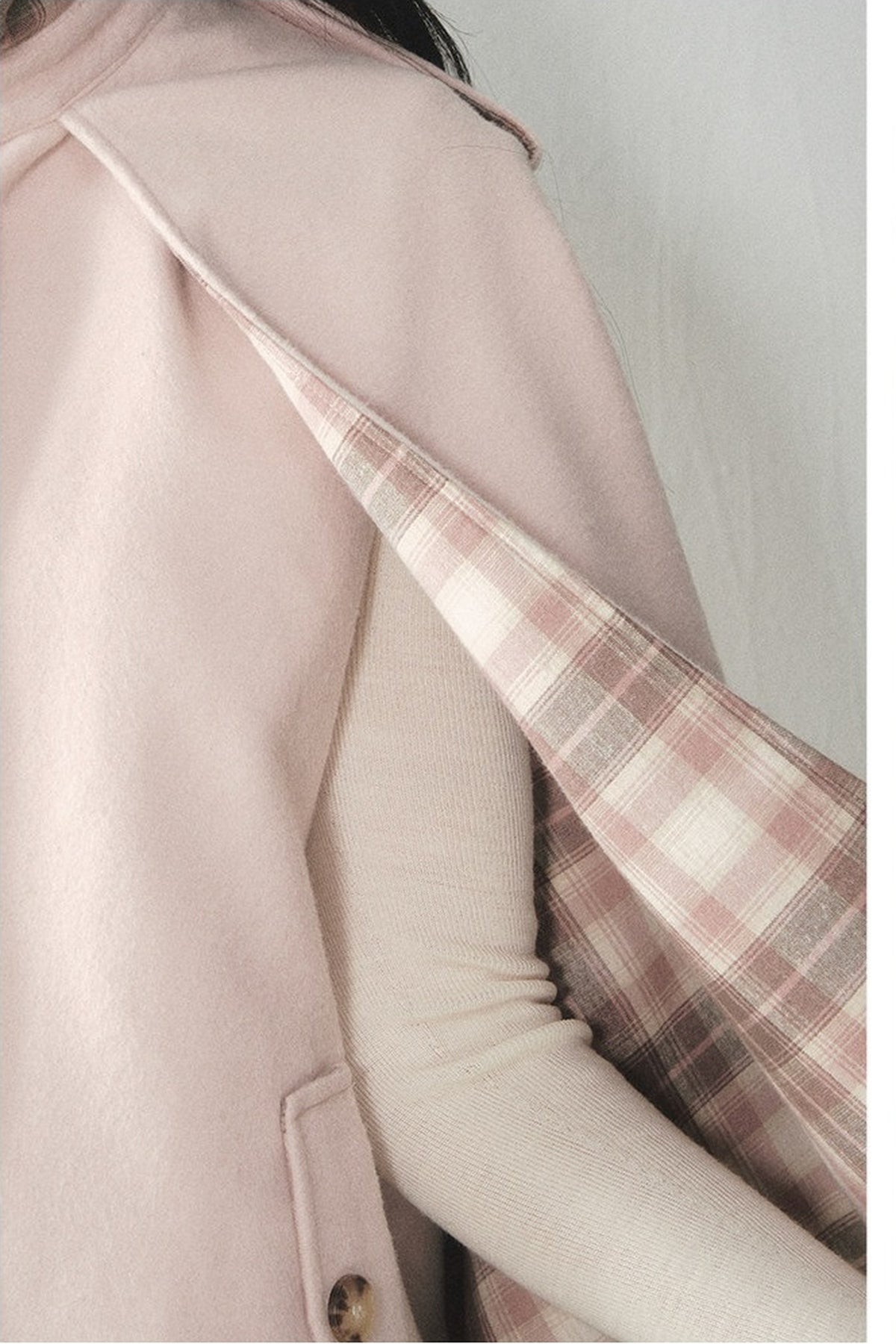 Retro Plaid Woolen Cape
