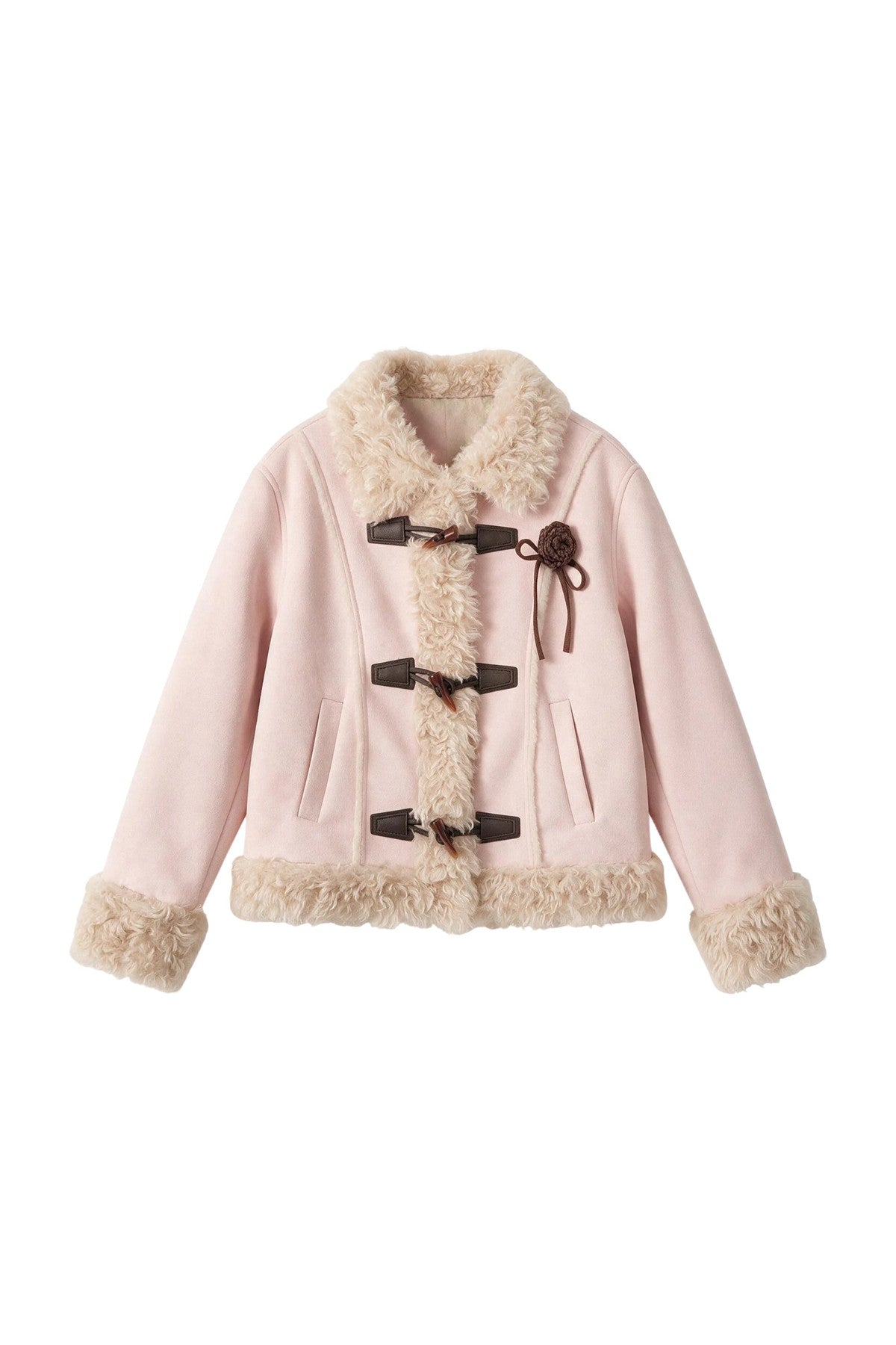 Warm Suede Faux Fur Toggle Jacket