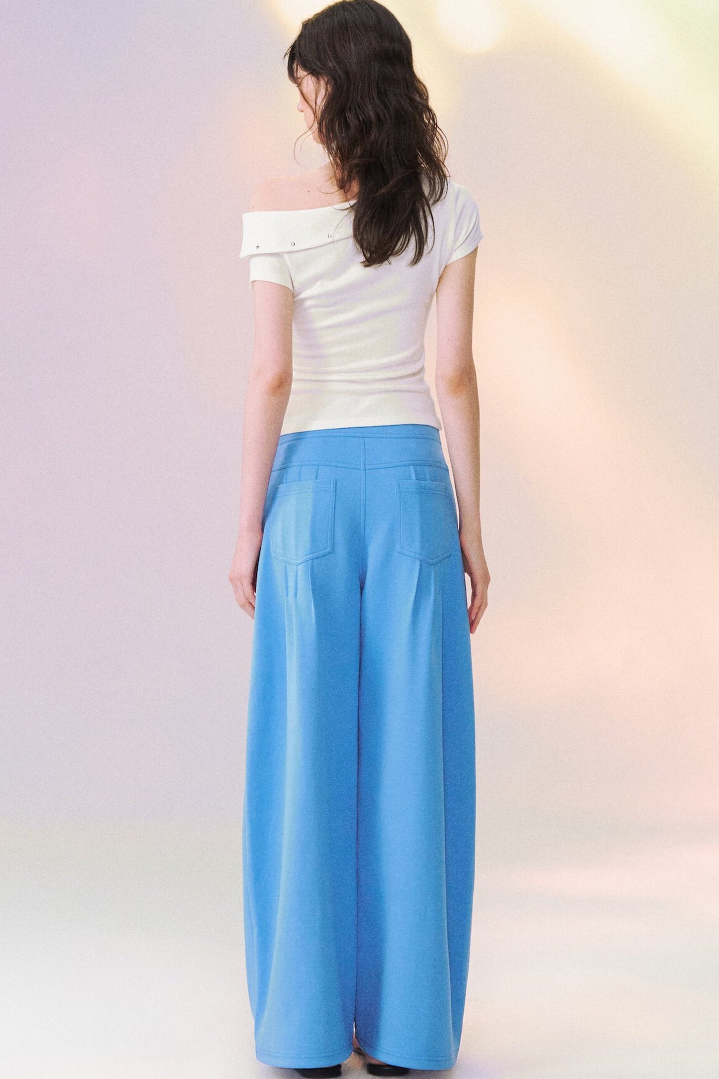 Off-Shoulder Short-Sleeve Top and Pants Set-Up