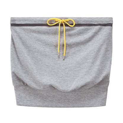 Color-Blocked Drawstring Tube Top
