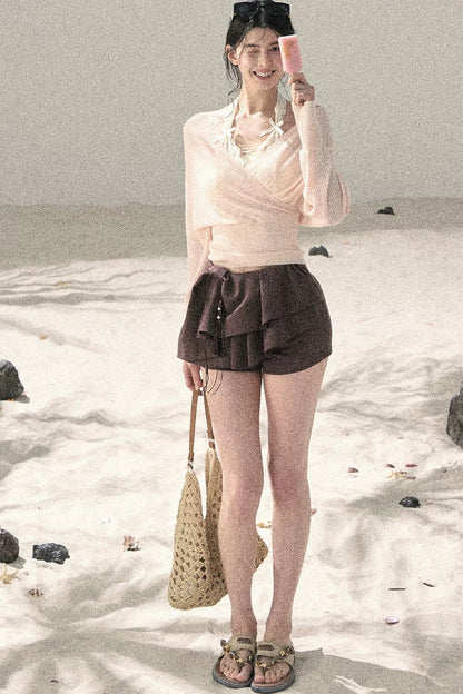 V-Neck Dopamine Sun Protection Top Set-Up