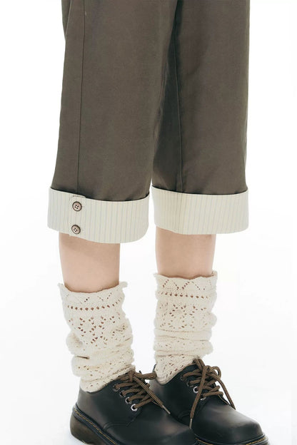 Patchwork Straight Leg Pants