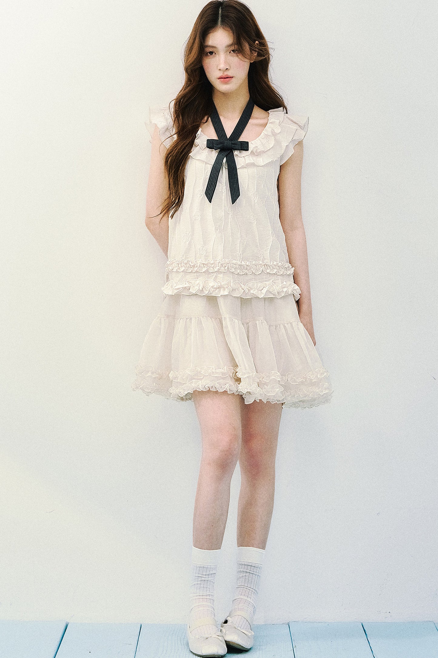 Rose Ruffled A-Line Dress