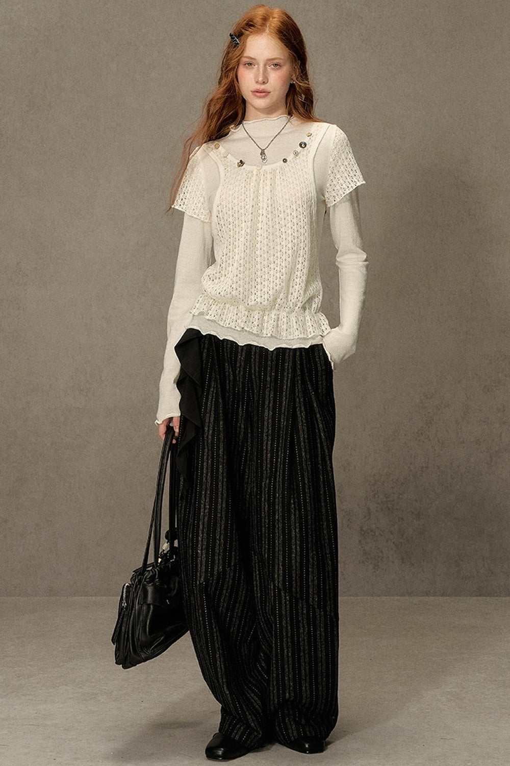 Hollow-Out Knit Sweater