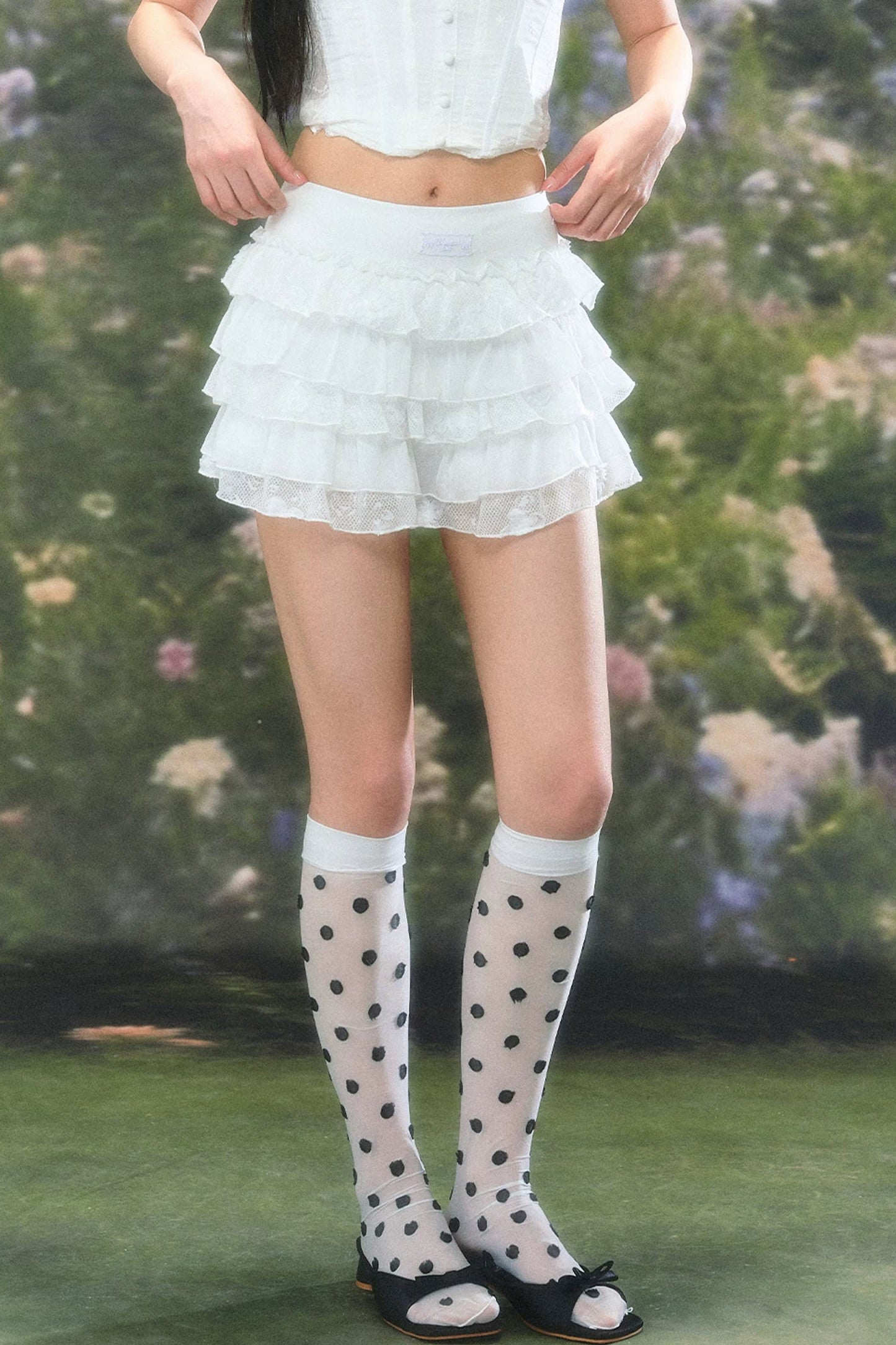High Waist Lace Cake Skirt