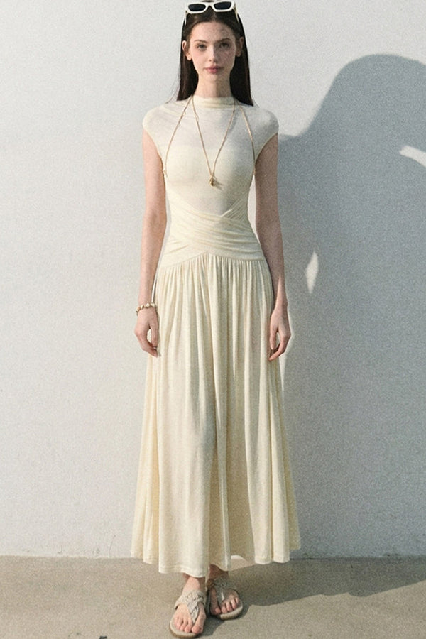 Green Lake Draped Knit Dress