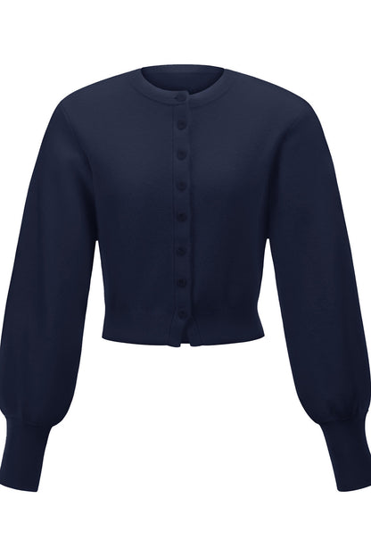 Pure Wool Round Neck Cardigan