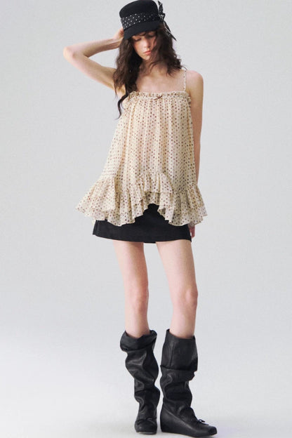Airy Polka Dot Camisole Top