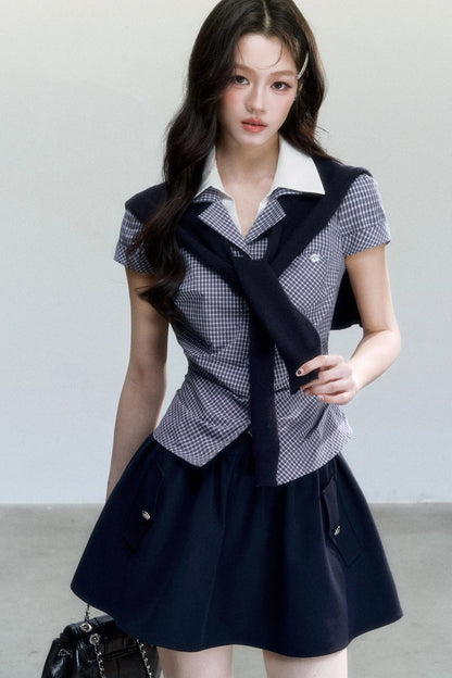 Sweet and Cool High-Waisted A-Line Skirt
