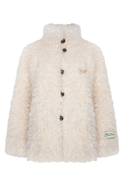Brown Faux Fur Jacket and Wide-Leg Pants Set-Up