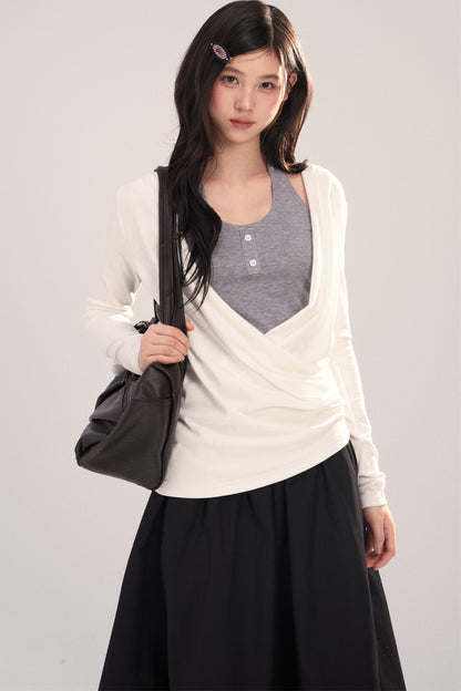 Layered-Look Long-Sleeve Top