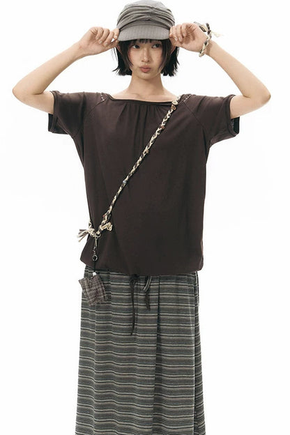 Hand-Woven Plaid Button Phone Chain