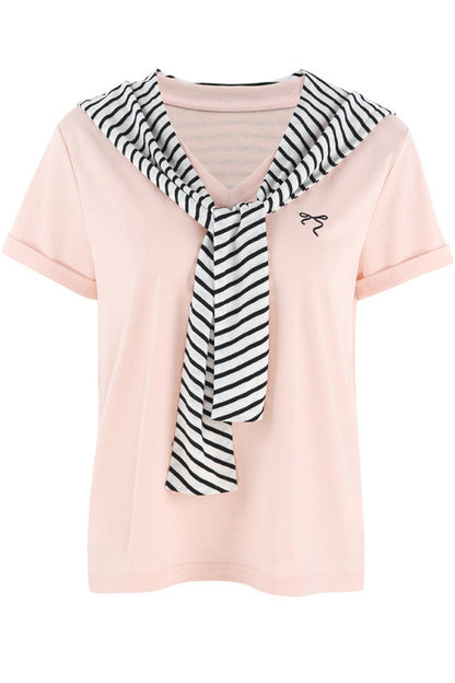 Multi-Color Shawl T-Shirt Set-Up