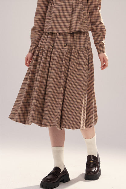 Retro Plaid Bubble Skirt