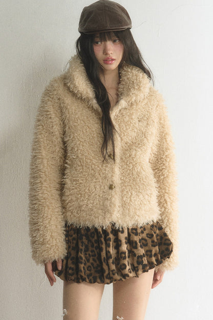Short Plush Lamb Wool Top and Coat Set-Up
