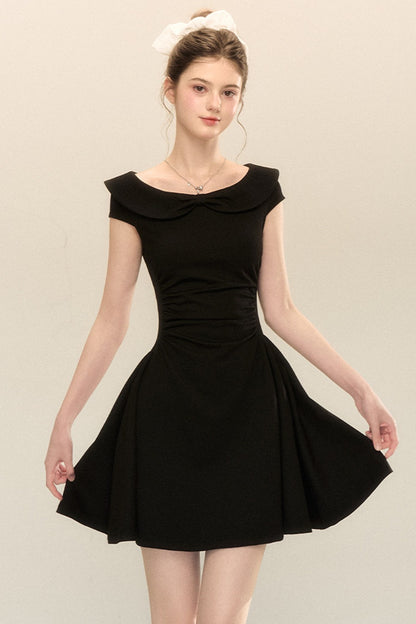 Air Layer Doll Collar Pleated Puffy Dress