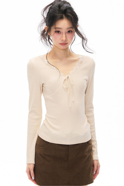 Slim-Fit Knit Top and Skirt Set-Up
