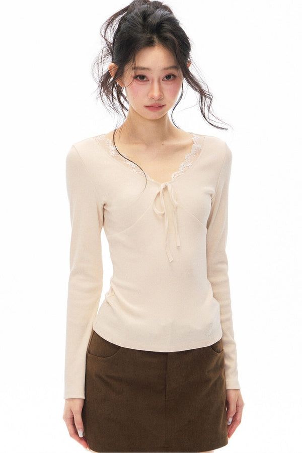 Slim-Fit Knit Top and Skirt Set-Up