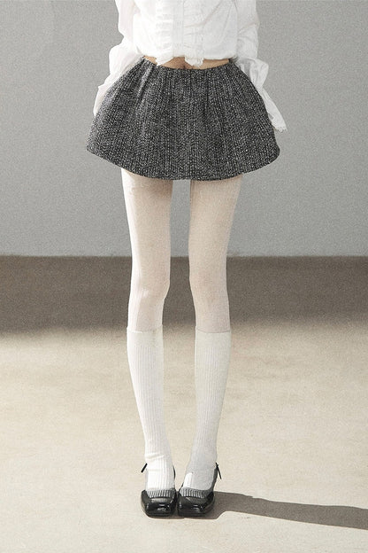 Black White Tweed Jacket With Skirt and Top Set-Up