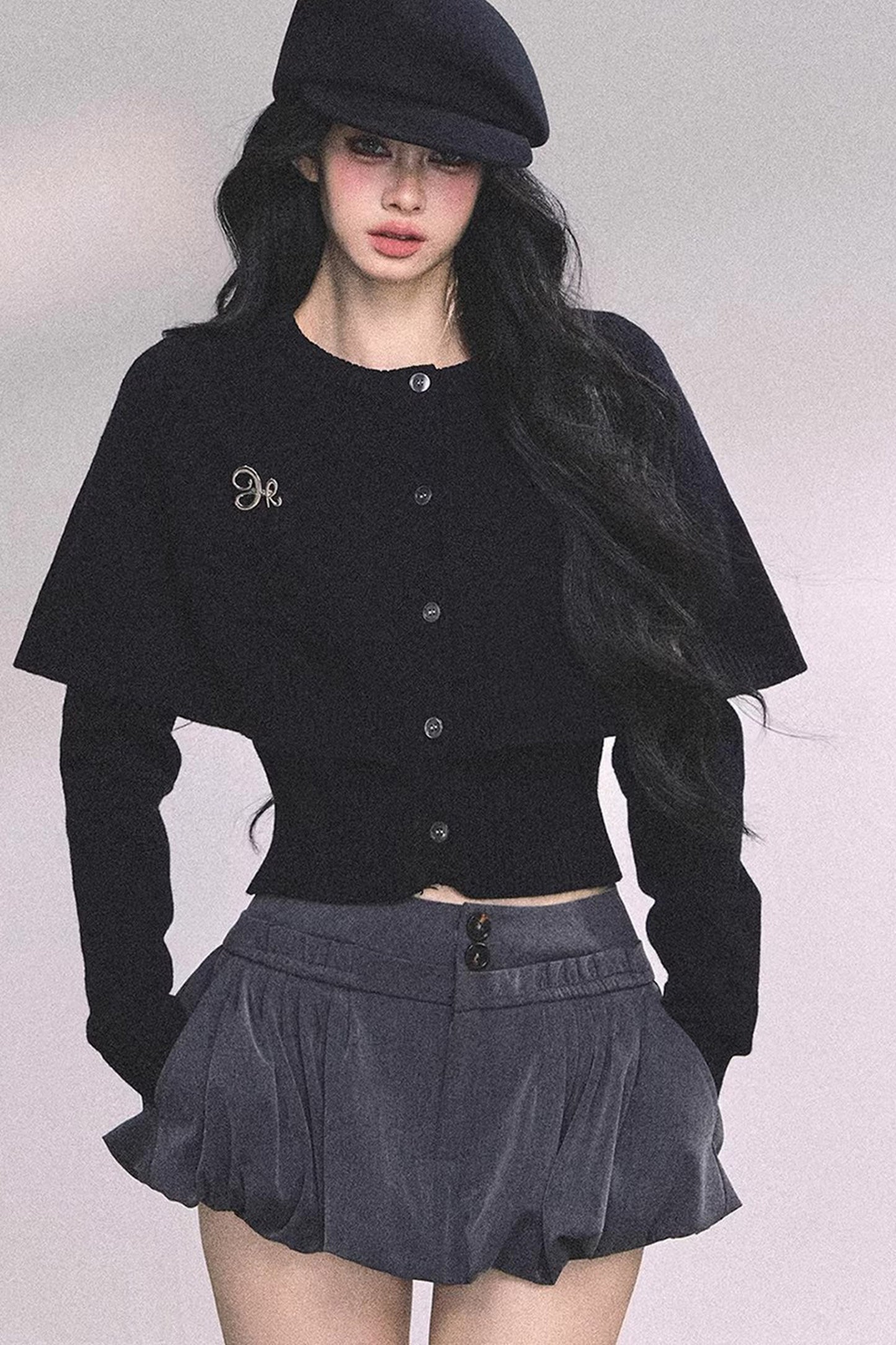 Knitted Cable Cape Sweater
