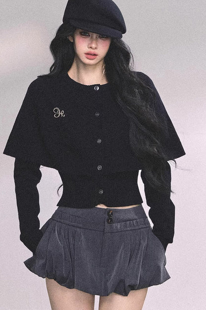 Knitted Cable Cape Sweater