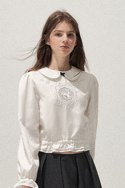 Lyocell Deer Collar Blouse