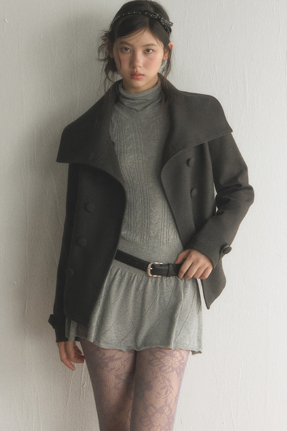 Large Lapel Double-Breasted Wool Coat