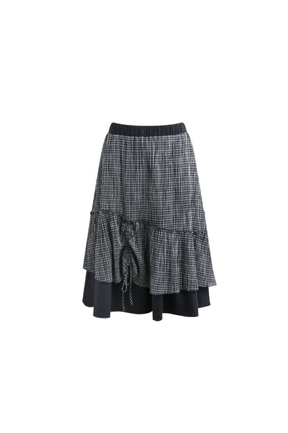 Plaid Multi-Layer Cake Skirt
