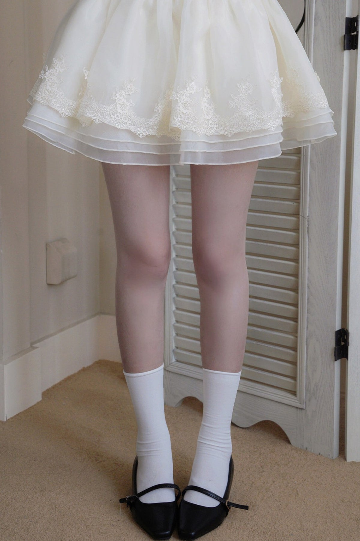 High Waist Lace Layered Cake Skirt