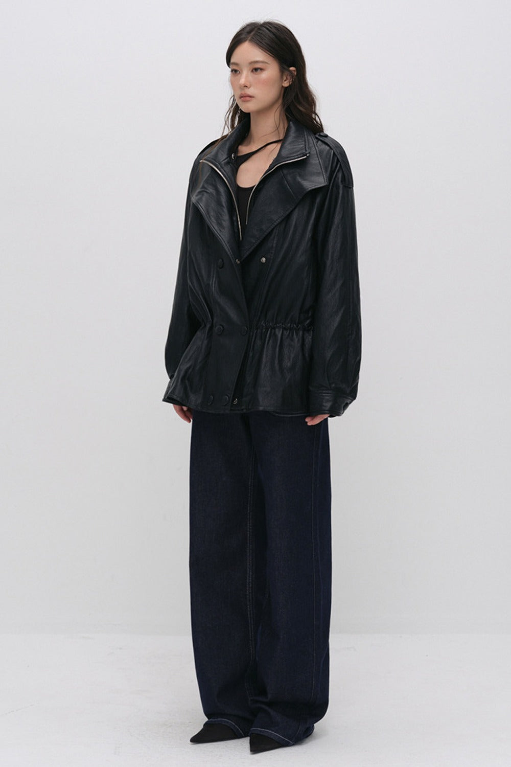 Detachable Down PU Leather Jacket
