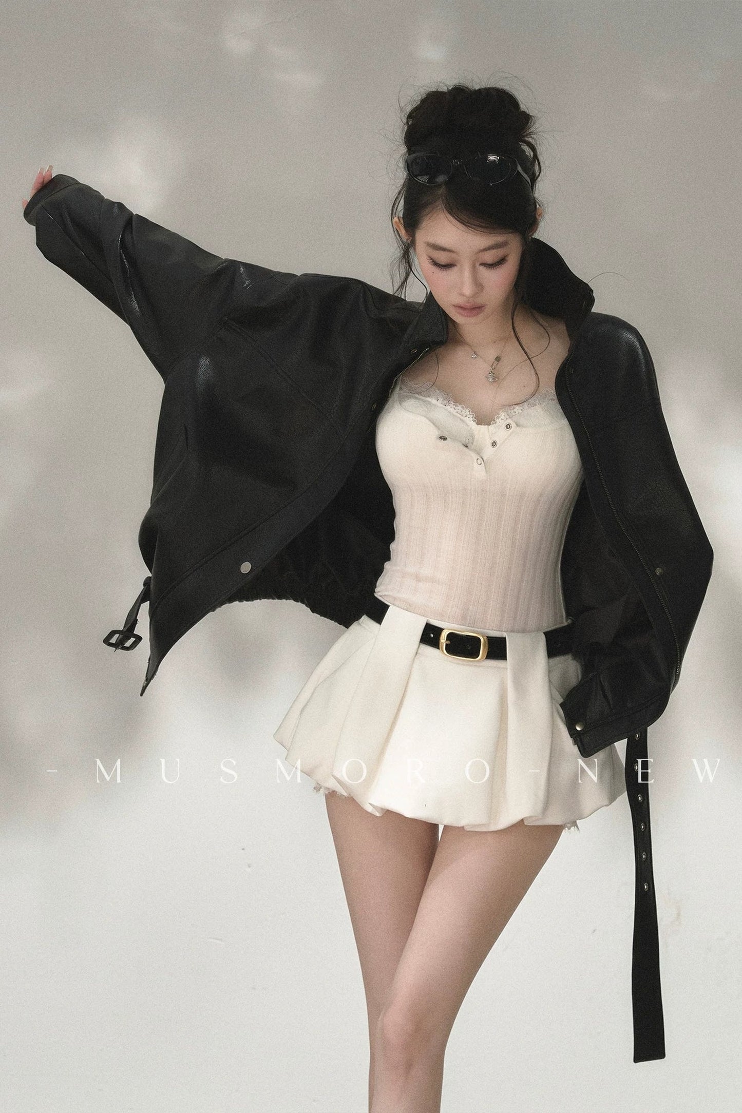 Lace Spliced A-Line Skirt