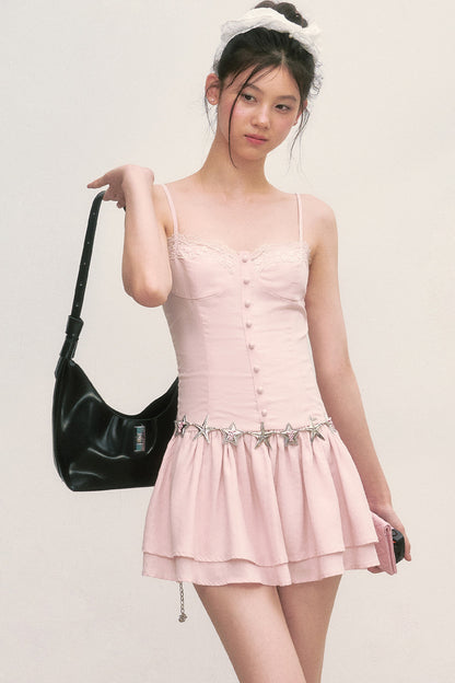 Ballet-Style Pink Suspender Dress