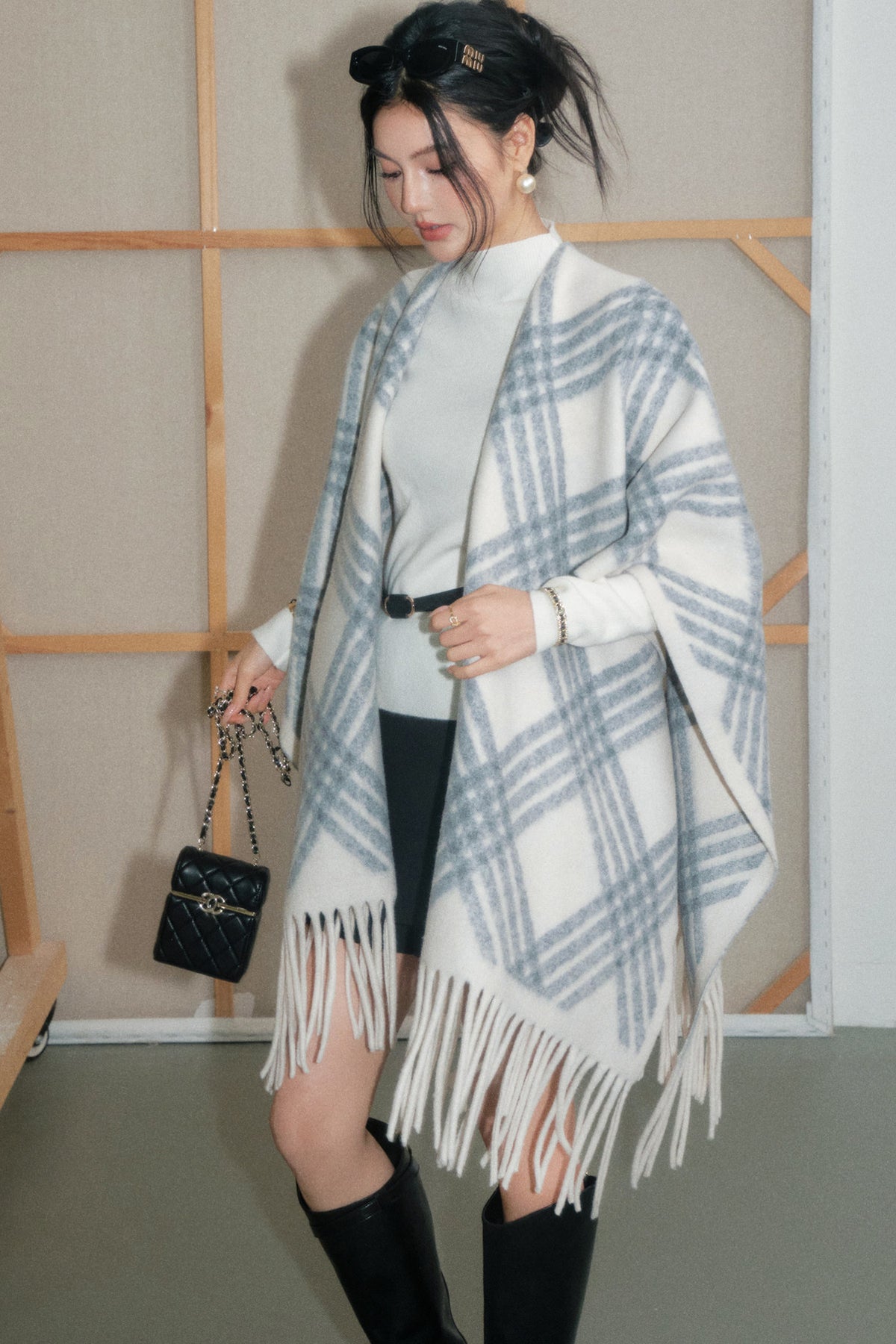 Tassel Plaid Shawl