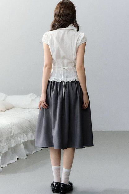 Polka Dot Retro Midi Skirt