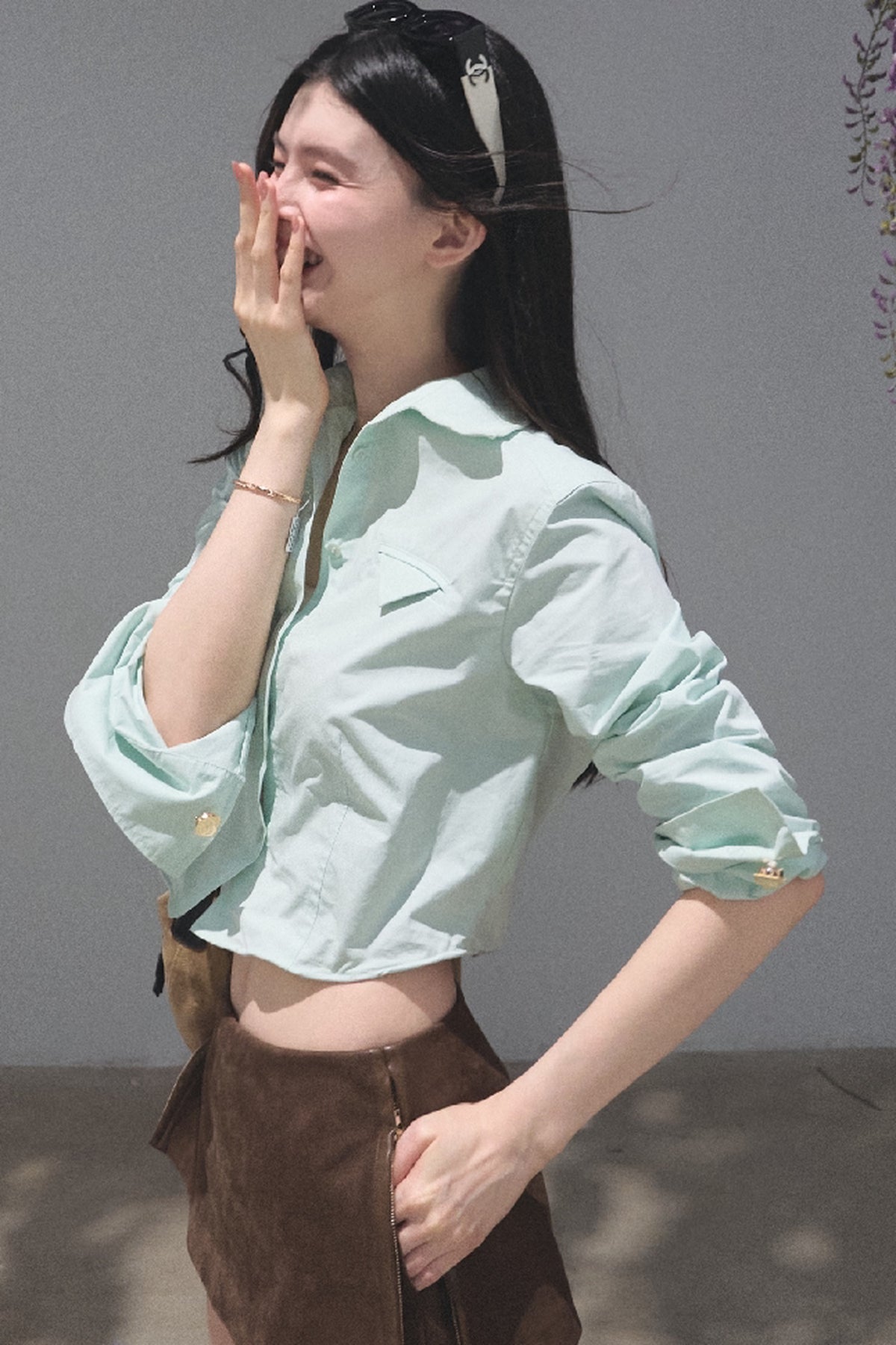 Pine Resin Tears Long-Sleeve Cotton Shirt