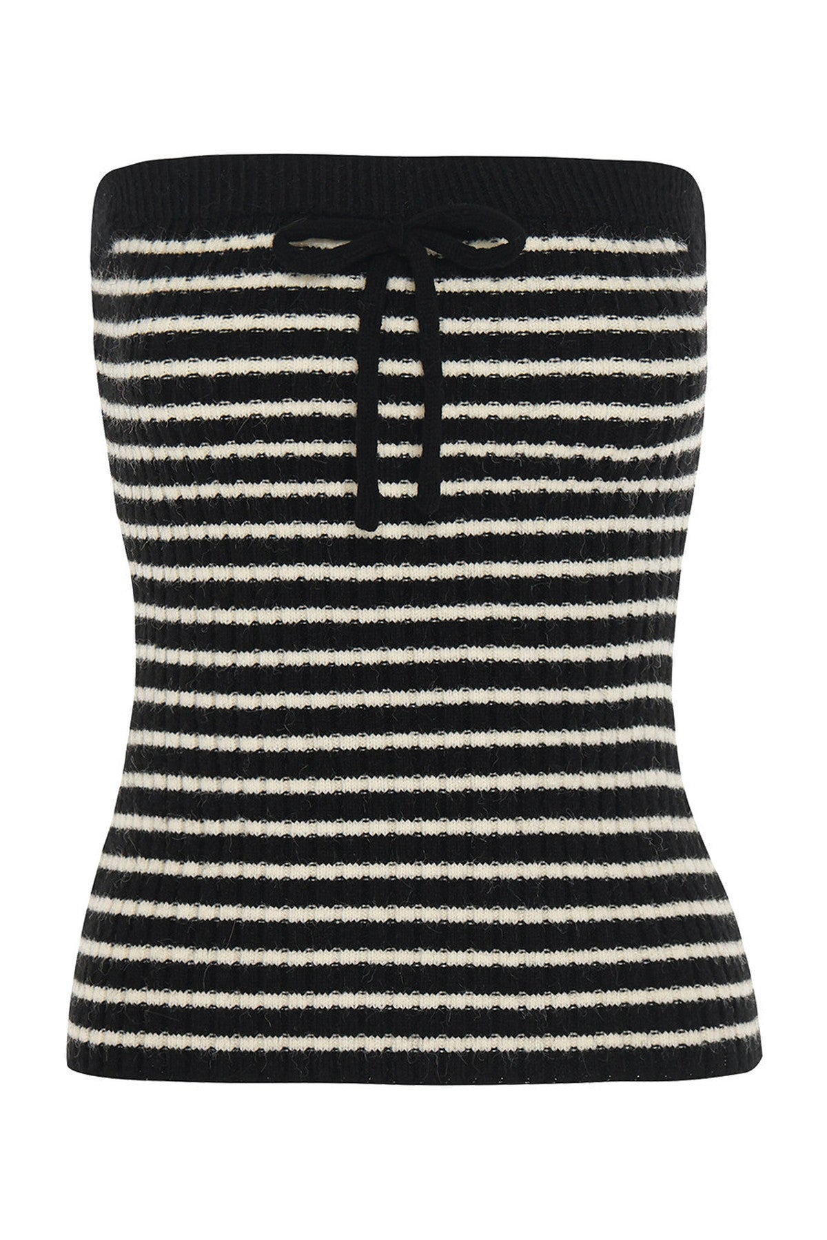 Striped Tube Top and Knit Cardigan Set