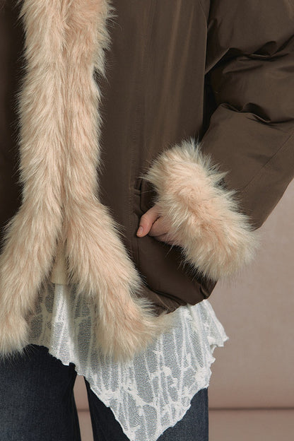 Short Fur Collar Down Jacket