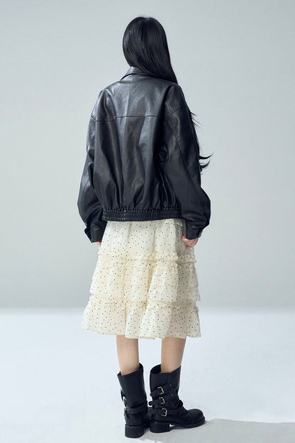 Short Black Leather Jacket