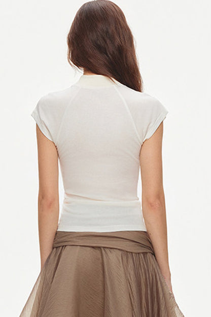 Bluse mit Flatterärmeln und Raffungen aus Lyocell-Seidenmischung